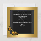 Bachelorette Party Gold Black Corset-Zebra schoene Kaart (Achterkant)