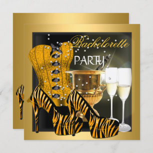 Bachelorette Party Gold Black Corset-Zebra schoene Kaart