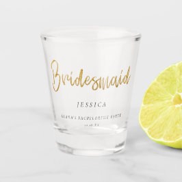 Bachelorette Party Gold Glitter Bruidsmeisje Shot Glas