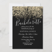 Bachelorette Party Gold Glitter Confetti Invite Kaart (Voorkant)