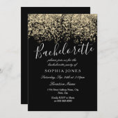 Bachelorette Party Gold Glitter Confetti Invite Kaart (Voorkant / Achterkant)