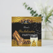 Bachelorette Party Gold Leopard Black Shoes 2 Kaart (Staand voorkant)
