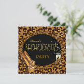 Bachelorette Party Gold Leopard Black Shoes 5 Kaart (Staand voorkant)