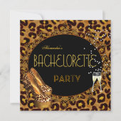 Bachelorette Party Gold Leopard Black Shoes 5 Kaart (Voorkant)