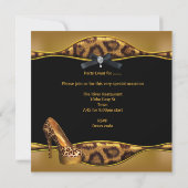 Bachelorette Party Gold Leopard Black Shoes Kaart (Achterkant)