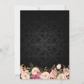 Bachelorette Party Gold Lips Damask Blush Floral Kaart (Achterkant)