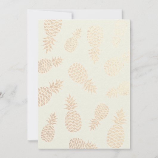 Bachelorette Party Gold Pineapple Couple Pink Rose Kaart (Achterkant)