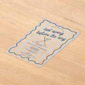 Bachelorette Party Golf Bach Retro Stripes Acryl Uitnodigingen (Laagn)