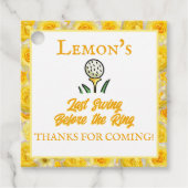 Bachelorette Party Golf Citroen Gele Bloemen Bedankjes Labels (Voorkant)