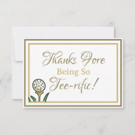 Bachelorette Party Golf Goud en Wit Bedankkaart