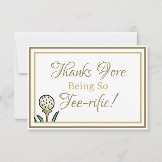 Bachelorette Party Golf Goud en Wit Bedankkaart (Voorkant)