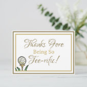 Bachelorette Party Golf Goud en Wit Bedankkaart (Staand voorkant)