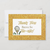 Bachelorette Party Golf Gouden Glitter Laatste sch Bedankkaart (Voorkant)