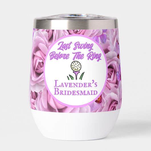 Bachelorette Party Golf Paarse Bloemen Personalise (Voorkant)