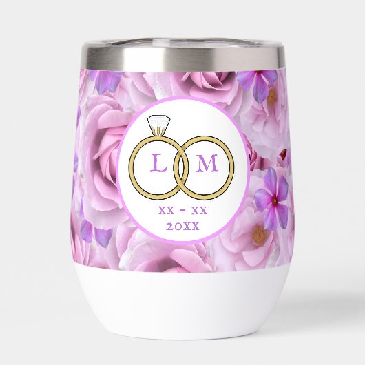 Bachelorette Party Golf Paarse Bloemen Personalise (Achterkant)