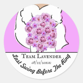 Bachelorette Party Golf Paarse Bloemen Personalise Ronde Sticker