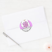 Bachelorette Party Golf Paarse Bloemen Personalise Ronde Sticker (Envelop)