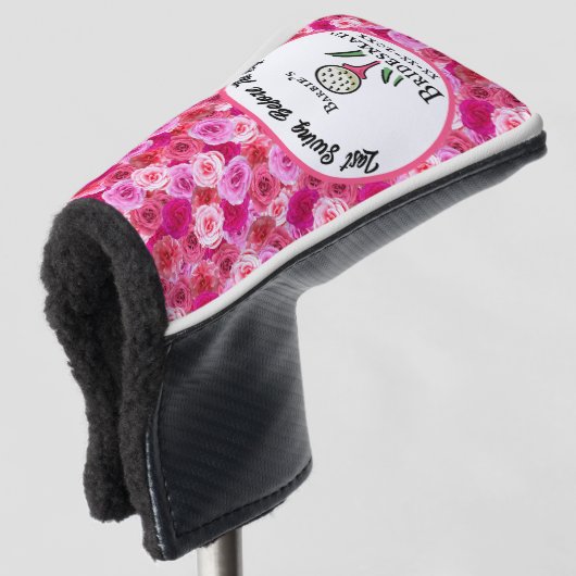 Bachelorette Party Golf Pink Bridesmaid's Gift Golfheadcover (3/4 voorkant)