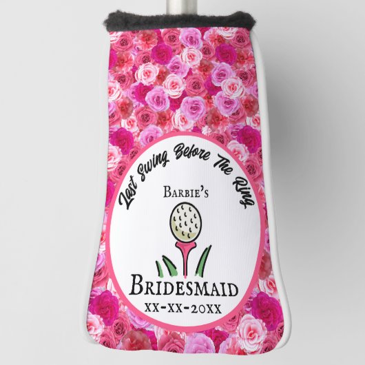Bachelorette Party Golf Pink Bridesmaid's Gift Golfheadcover (Draai 90)