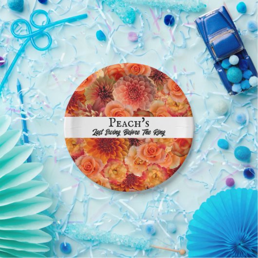 Bachelorette Party Golf Vrijgezellenfeest Peach Si Papieren Bordje (Feest)