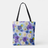 Bachelorette Party Golfen Blauwe en Witte Bloemen Tote Bag (Achterkant)