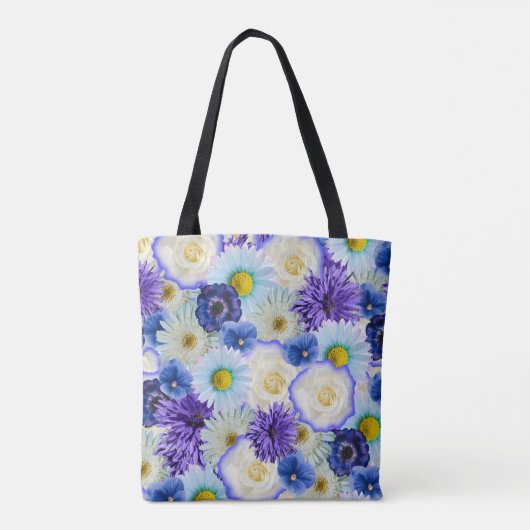 Bachelorette Party Golfen Blauwe en Witte Bloemen Tote Bag (Achterkant)