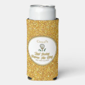 Bachelorette Party Golfen Gouden Glitter Seltzer Blikjeskoeler (Seltzer Voorkant)