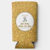 Bachelorette Party Golfen Gouden Glitter Seltzer Blikjeskoeler (Voorkant)