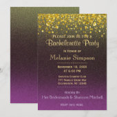 Bachelorette Party | Goud en Paars Kaart (Voorkant / Achterkant)