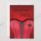 Bachelorette Party Goud Zwart Rood Corset Kaart (Voorkant)