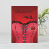 Bachelorette Party Goud Zwart Rood Corset Kaart (Staand voorkant)