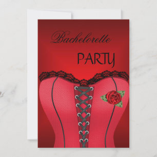 Bachelorette Party Goud Zwart Rood Corset Kaart