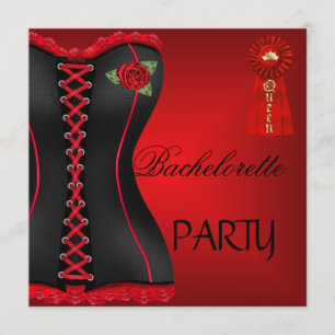 Bachelorette Party Goud Zwart Rood Corset Kaart