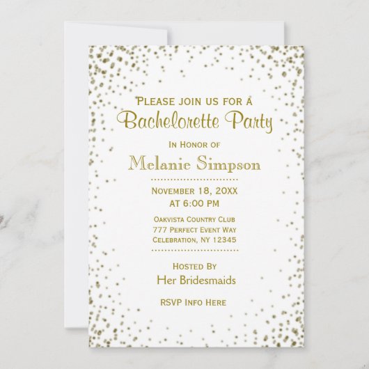 Bachelorette Party | GoudConfetti Kaart (Voorkant)