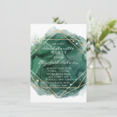 Bachelorette Party Green and Gold Waterverf Kaart (Staand voorkant)
