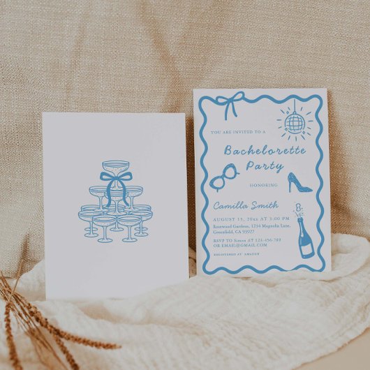 Bachelorette Party grillig handgeschreven Kaart