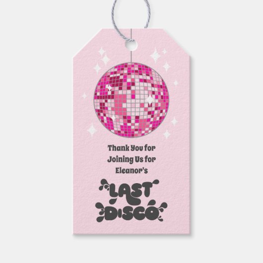 Bachelorette Party Groovy Laatste Disco Favor Cadeaulabel (Voorkant)