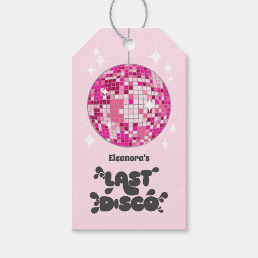 Bachelorette Party Groovy Laatste Disco Favor Cadeaulabel (Voorkant)