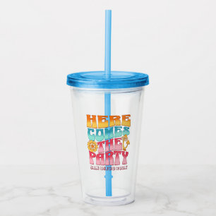 Bachelorette Party Groovy Retro Wavy bruidsmeisje Acryl Drinkbeker