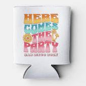 Bachelorette Party Groovy Retro Wavy bruidsmeisje Blikjeskoeler (Voorkant)