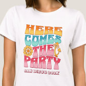 Bachelorette Party Groovy Retro Wavy bruidsmeisje T-shirt
