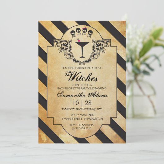 Bachelorette Party Halloween Uitnodiging (Staand voorkant)