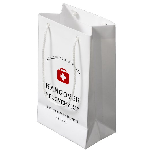 Bachelorette Party Hangover Recovery Kit Klein Cadeauzakje (Voorkant Gekanteld)
