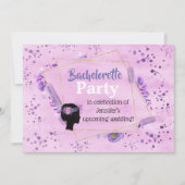 Bachelorette Party Head Silhouette Lila Tones Kaart (Voorkant)