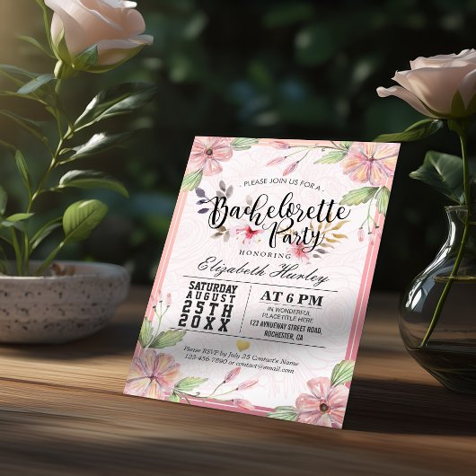 Bachelorette party heerlijke Waterverf Floral Scri Kaart