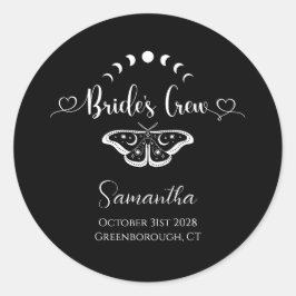 Bachelorette party hemelse gotische gepersonalisee ronde sticker