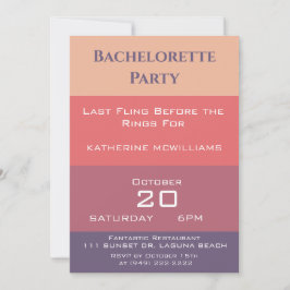 Bachelorette Party-Herfst gekleurde strepen- Kaart