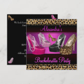 Bachelorette Party Hi-Hiel Shoes Helderroze Kaart (Voorkant / Achterkant)