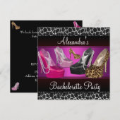 Bachelorette Party Hi-Hiel Shoes Helderroze Kaart (Voorkant / Achterkant)