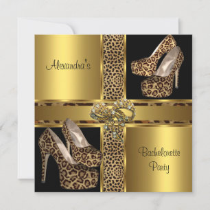Bachelorette Party Hi-Hiel Shoes Leopard Gold 2 Kaart